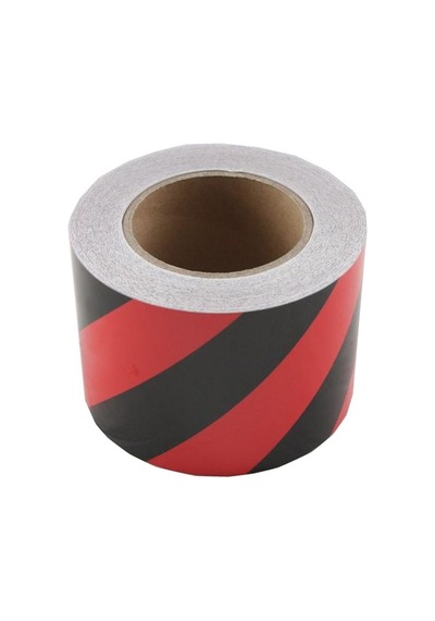 Carub Reflektif Fosforlu Çapraz Şerit Bant 9,2 Cm X 25 Metre Kırmızı Siyah BR2406108