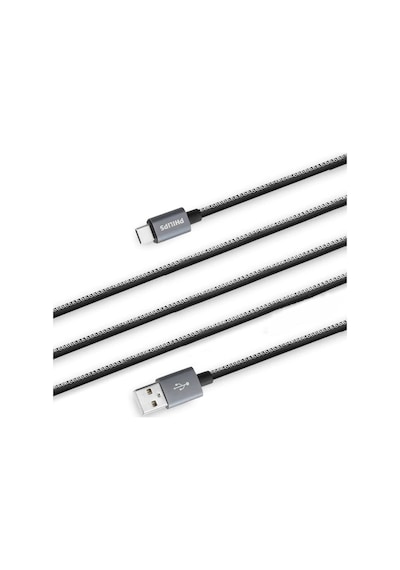 Philips Uyumlu 3A 60W Type-C Deri Kaplama Hızlı Şarj ve Data Kablo