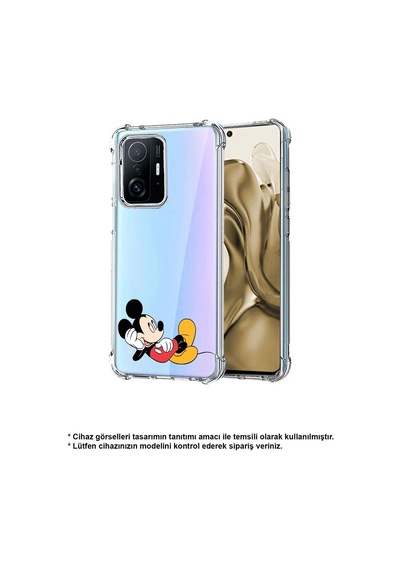 Samsung Galaxy M15 İle Uyumlu Mickey Mouse 7 Baskılı Şeffaf Köşe Korumalı Antişok Kılıf