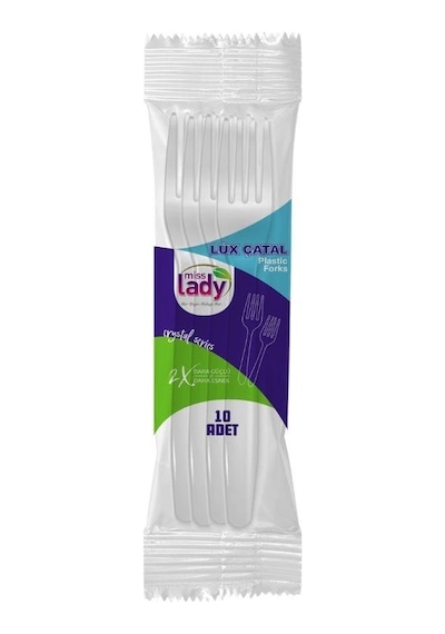Lüks Plastik Çatal 10'li Belirtilmemis