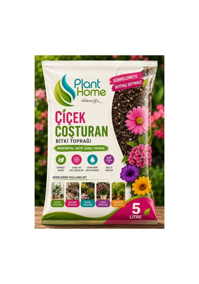 Çiçek Coşturan Bitki Toprağı 5 Litre Mikrobiyal Aktif Canlı Toprak Cocopeat Perlit Pomza İçerikli Diğer