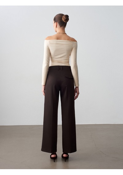 Dilvin 72658 Orta Bel Kumaş Pantolon-kahve