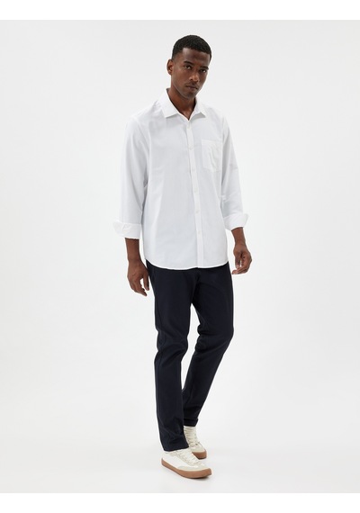 Koton Chino Pantolon Slim Fit Cep Detaylı Pamuklu Lacivert 5wam40037hw Lacivert