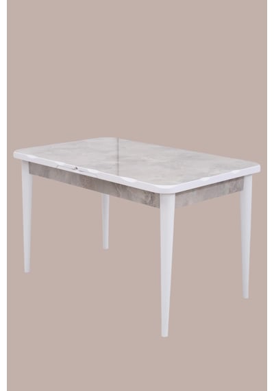 Rambla Mdf Açılır Lak Panel Mutfak Masa Sandalye Takımı 80 130cm Beyaz