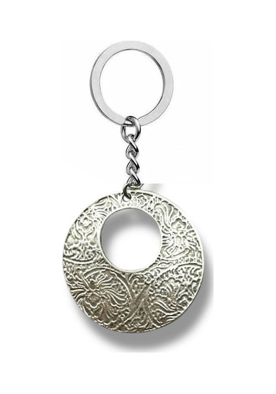 Circle Charm Yuvarlak Motifli Unisex Metal Anahtarlık