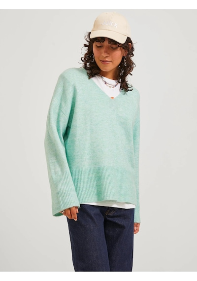 Jack&jones Jjxx Oversize V Yaka Kadın Kazak - Minimalist & Rahat Mavi