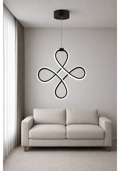 AvizeGO Solis Led Sarkıt Avize Beyaz Işık Siyah