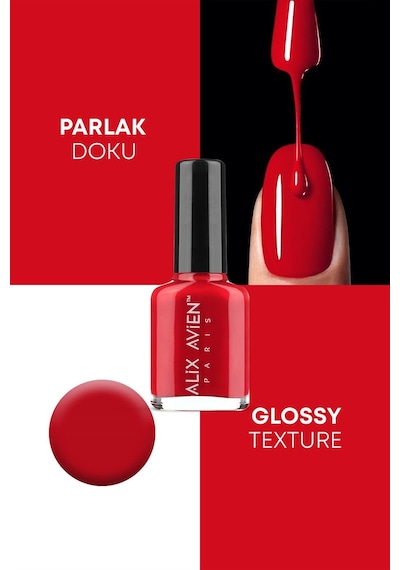 Alix Avien Kan Kırmızı Oje 15 Yüksek Pigmentli Uzun Süreli Kalıcılık Hızlı Kuruma Nail Lacquer 15