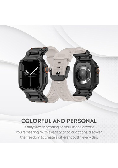 Apple Watch Series Se/11/10/9/8/7/6/5/4/3 İle Uyumlu Silikon Kordon Bbl108 Çok Renkli