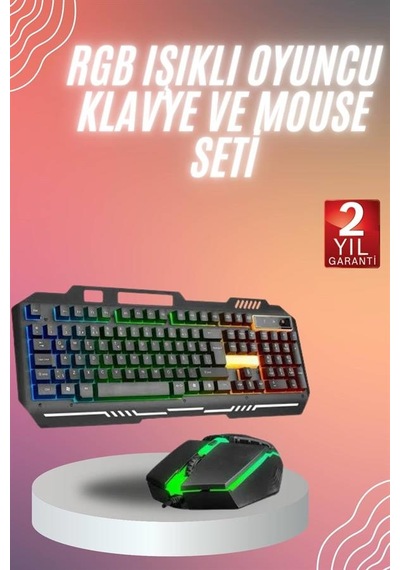 Rgb  Işıklı  Gaming  Oyuncu  Klavye  Q  Klavye  Mouse  li  -  Lisinya  Diğer