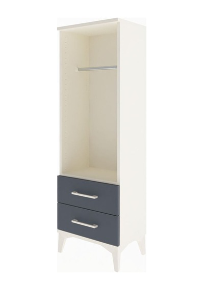 Arges Dolap Tek Raflı 2 Çekmeceli Tek Askılı 44x30x134 Aytaşı-antrasit Aytası