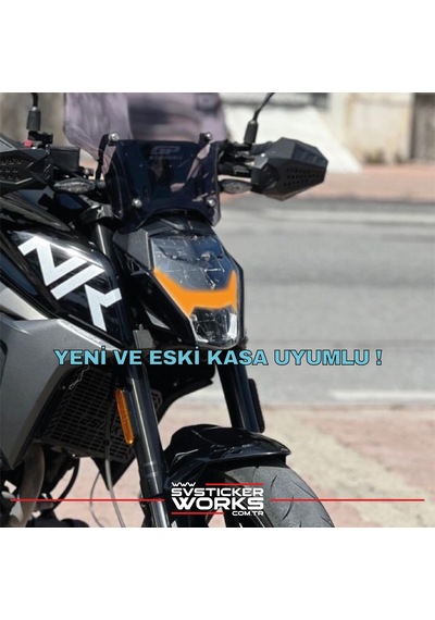 Cfmoto Nk250 Far Sticker 2018-2025 Uyumlu Hazır Far Sticker Kit Turuncu
