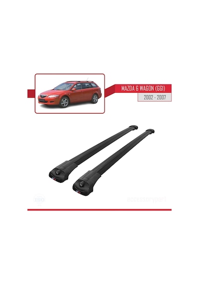 Mazda 6 Gg1 2002-2007 Arası İle Uyumlu Ace-1 Ara Atkı Tavan Barı Siyah