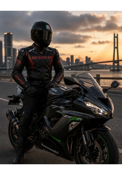 Motoanl Motosiklet Montu 4 Mevsim Maxdura 600-d Dayanıklı Deri Hörgüçlü Motorcu Mont Kırmızı Çok Renkli