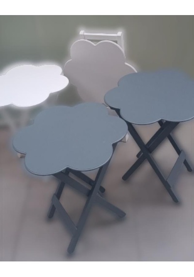 1448bng90112çanta Zigon Sehpa Papatya Dörtlü Model Ahşap Mdf Beyaz Ve Gri Renk Uyum El Yapım