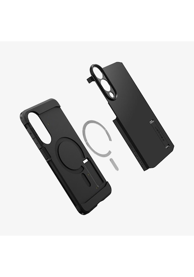 Spigen Samsung Galaxy S25 Edge İle Uyumlu Kılıf Tough Armor Aı Magfit Özellikli Kickstand Black Siyah