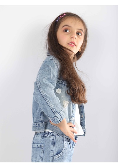 Xo Kids Kız Çocuk 3lü Alt Üst Jean Takmı 1-4 Yaş Set0481 Mavi