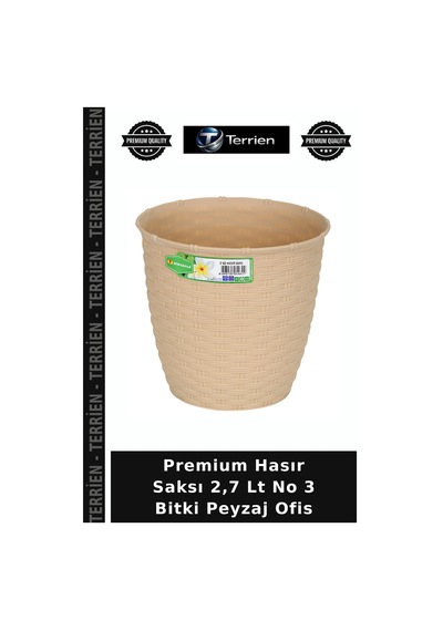 Premium Hasır Saksı 2,7 Lt No 3 Bitki Peyzaj Ofis
