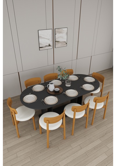 Lüks Yemek Odası Takımı 3 Parça %100 Mdf Konsol Yemek Masası Tv Ünitesi Yt02 Antrasit Lüks Yemek Odası Takımı 3 Parça %100 Mdf Konsol Yemek Masası Tv Ünitesi Yt02 Antrasit