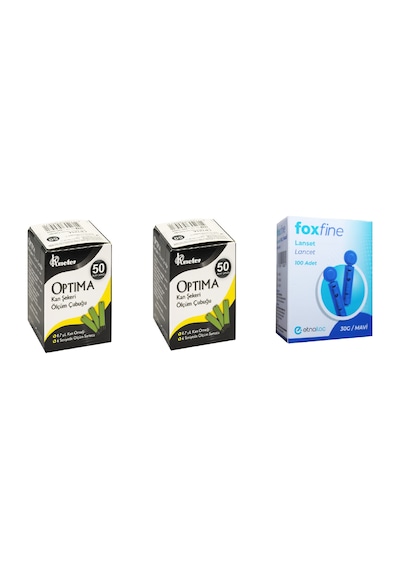 Optima Şeker Ölçüm Çubuğu Strip 2 x 50'li + Lanset 100'lü