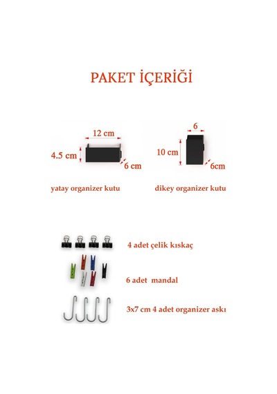 Siyah Aksesuar Seti Tel Pano Metal Pano İçin