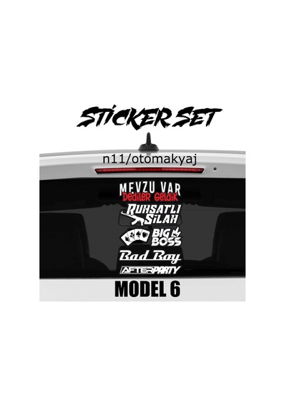 Arka Cam Yazı Sticker Espirili Büyük Boy Oto Araba Cam Sticker