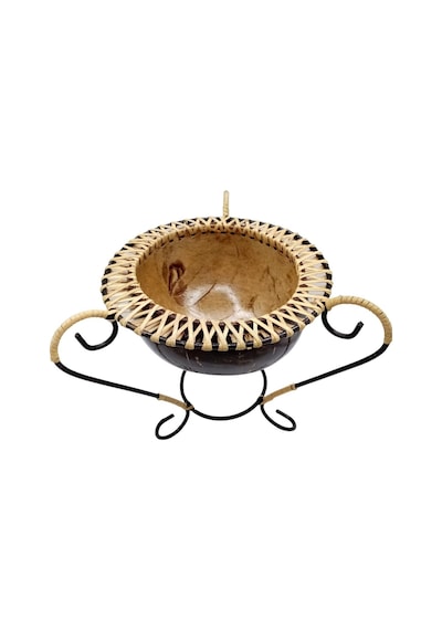 Hindistan Cevizi Şekerlik Spiral Coconut Metal Ayaklı Coconat Kase No 1