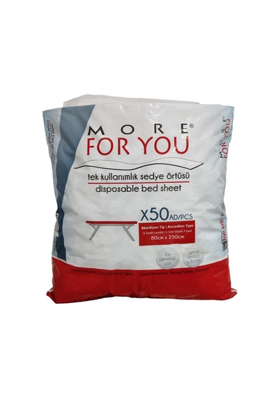 More For You Akordiyon Tek Kullanımlık Sedye Örtüsü 50 Adet