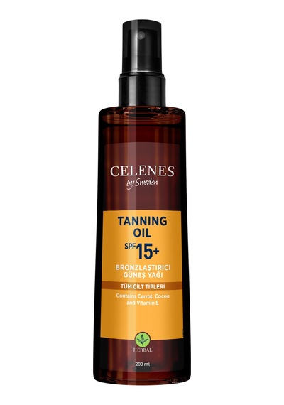 Celenes By Sweden SPF 15+ Bronzlaştırıcı Güneş Yağı 200 ML