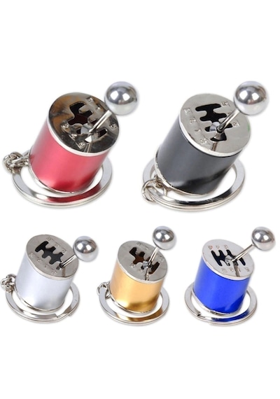 Hareketli Araba Vites Anahtarlık Altı Hız Manuel Vites Dişli Shifter Topuzu Metal Anahtarlık 5691 59320204