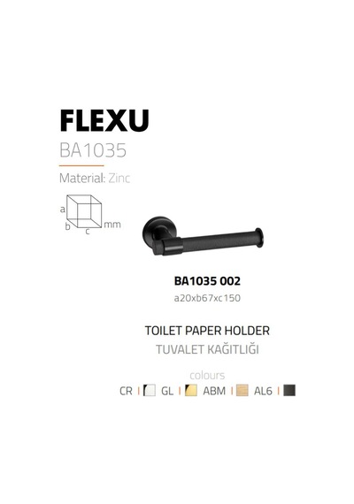 System Flexu Tuvalet Kağıtlığı Siyah Renk Ba1035 002 Al6 Çok Renkli