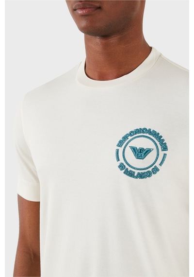 Emporio Armani Erkek T Shirt 3d1tg8 1jocz 01a5 Ekru Ekru