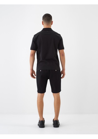 Xint Siyah Pamuk Dokulu Slim Fit Şort 180276
