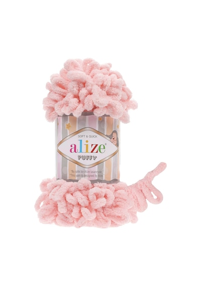 15 Adet - 3 Paket - 340 Pudra Pembe Puffy El Örgü Battaniye Panduf Atkı Hırka Paspas İpliği