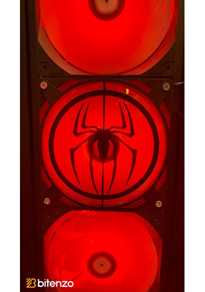 Örümcek Logolu V2 120x120 Mm Pc Fan Kapağı - Masaüstü Bilgisayar Fan Kapağı Siyah