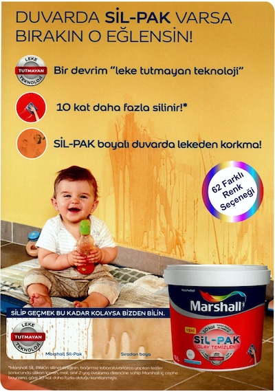 Marshall Sil-Pak 15Lt=20Kg-10 Kat Daha Fazla Silinebilir-Leke Tut (278730347)