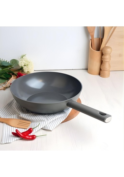 Belarıva 28 Cm Grı Sılıkon Saplı Wok Tava gri