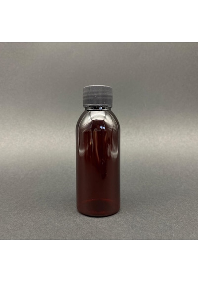 100 Cc Amber Plastik Sert Şişe - Siyah Kapaklı- 100ml Kahvereng
