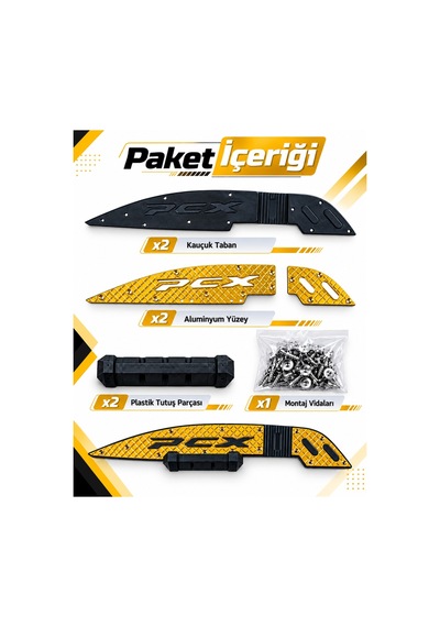 Hmapart Pcx Cnc Basamak Plastiği Sarı 2021-2024 Grenaj