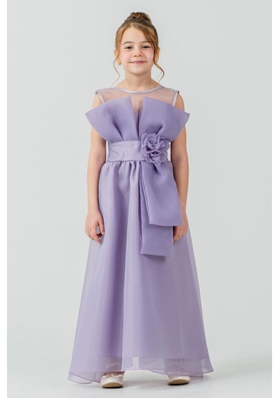 Mnk Baby & Kids Kız Çocuk Organze Tül Çiçek Ve Fiyonk Detaylı Gipe Sırtlı Prenses Abiye Elbise M00800 Lila Mnk Baby & Kids Kız Çocuk Organze Tül Çiçek Ve Fiyonk Detaylı Gipe Sırtlı Prenses Abiye Elbise M00800 Lila