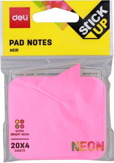 Deli Yapışkanlı Not Kağıdı 4x20yp Renk Ultra Neon A03102