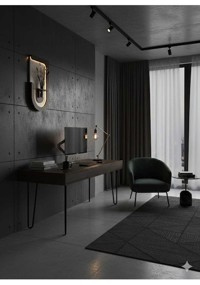 Akasya Ahşap Pilli Ledli İskandinav Tarzı Salon Duvar Rafı Modern Çiçeklik 40 X 75 Cm Çok Renkli