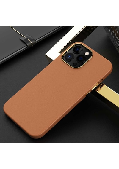 Apple Uyumlu iPhone 12 Pro Max Kılıf Zore Natura Suni Deri Kılıf