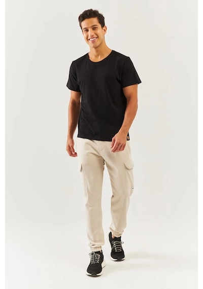 Erkek Oversize Rahat %100 Pamuklu Penye Bisiklet Yaka Kısa Kol Basic T-shirt Classic Collection Siyah
