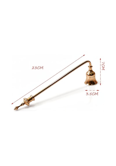 Sabit Başlıklı Metal Rose Gold 23 Cm Dekoratif Çan Dizayn Saplı Mum Söndürücü Mt280sr