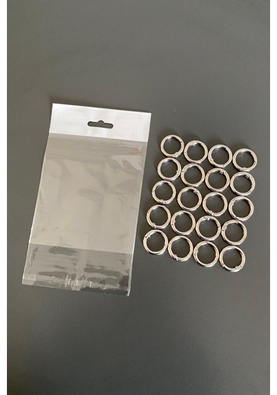 Metal Yaylı Halka 2 Cm Gümüş 20'li 10 Çift Gümüş