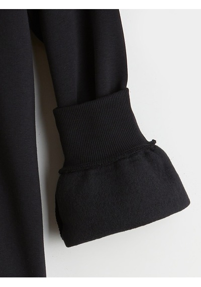 Lcwaıkıkı Maternity Siyah Bisiklet Yaka Taşlı Kadın Kalın Sweatshirt