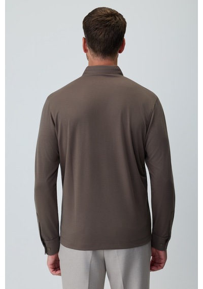 Morven Erkek Haki Polo Yaka Rayon Sweatshirt 27ks063002710 Haki