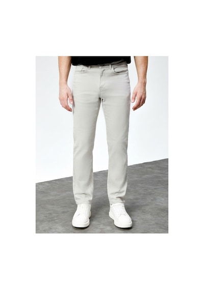 HLT Jeans Erkek Taş Rengi Regular Fit Likralı Boru Paça Rahat Kesim Jean Kot Pantolon Hlthe001918 Gri