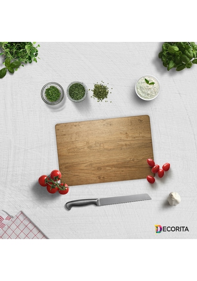 Decorita Cam Kesme Tahtası Cam Kesme Tablası Retro Ahşap Görünümlü 20 x 30 CM